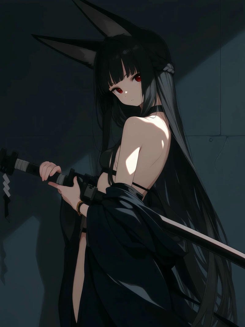 Ảnh anime nữ cầm kiếm phong cách chiến binh cá tính