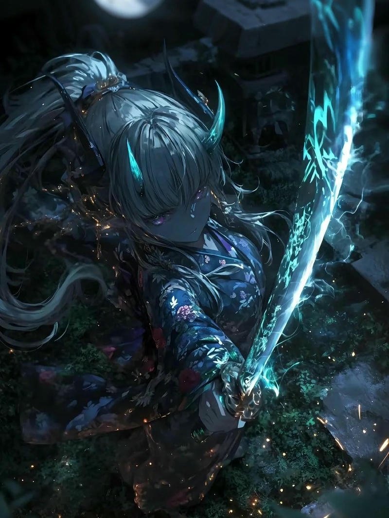 Ảnh anime nữ cầm kiếm phong thái lạnh lùng cuốn hút