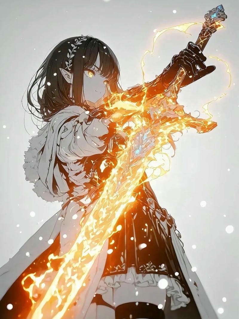 Ảnh anime nữ cầm kiếm thần thái sắc sảo đầy uy lực