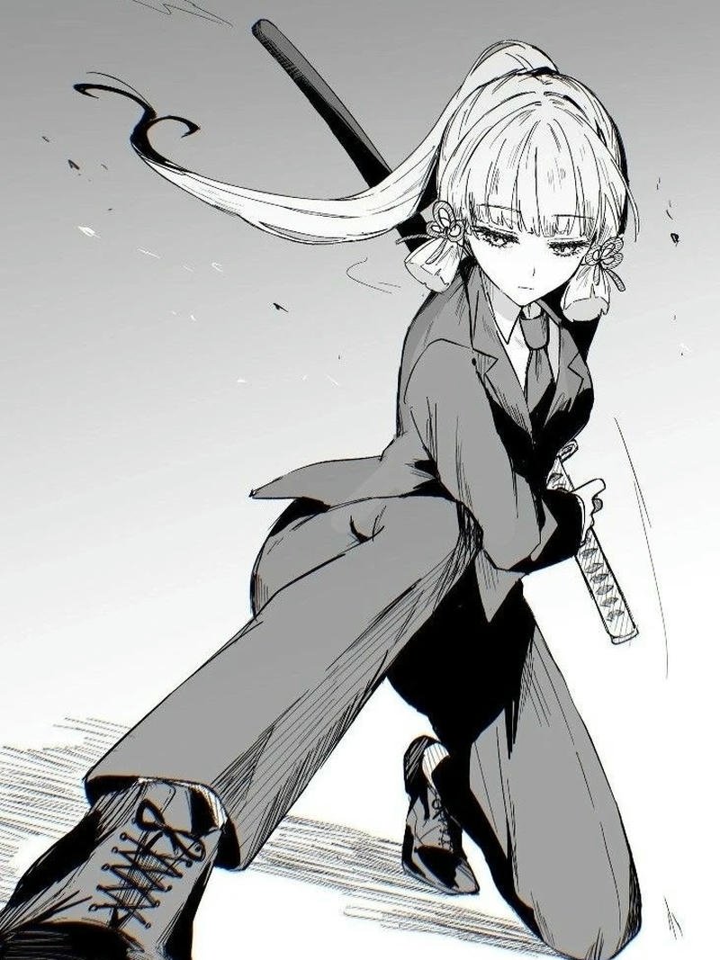 Ảnh anime nữ cầm kiếm thần thái tự tin đầy khí phách