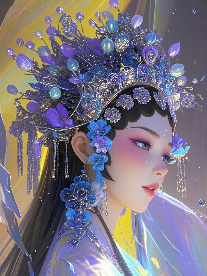 Ảnh anime nữ cổ trang quyến rũ tóc dài bay