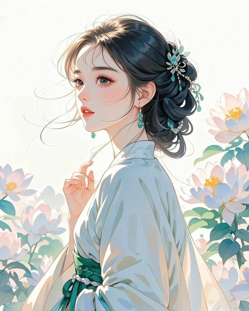 Ảnh anime nữ cổ trang vẻ đẹp tinh khôi rất cuốn hút