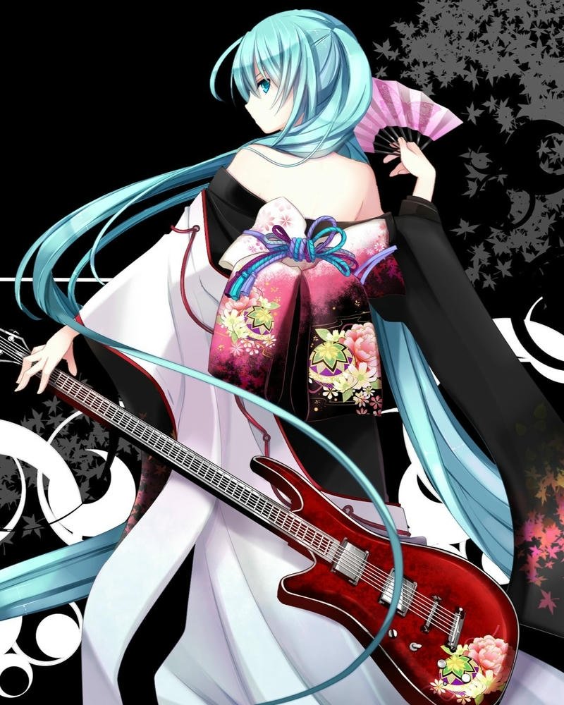 Ảnh anime nữ mặc kimono vẻ ngoài dịu dàng rất cuốn hút