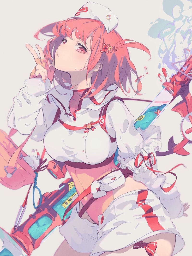 Ảnh anime nữ tóc hồng ánh nhìn mềm mại rất cuốn hút