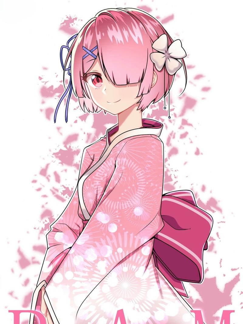 Ảnh anime nữ tóc hồng gương mặt rạng rỡ đầy thiện cảm