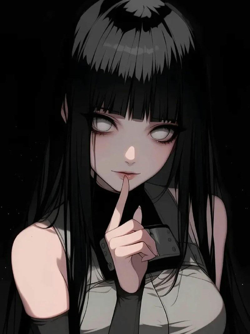 Ảnh anime nữ trắng đen ánh nhìn bình lặng rất ấn tượng
