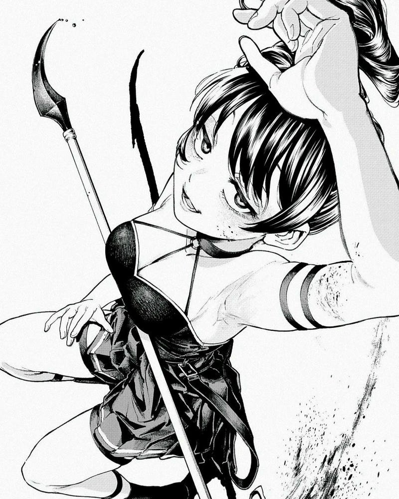 anime nữ trắng đen 14