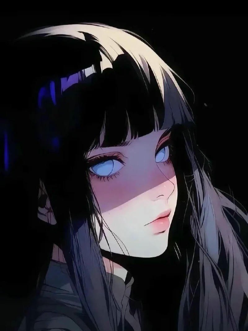 Ảnh anime nữ trắng đen vẻ ngoài trầm tĩnh cuốn hút