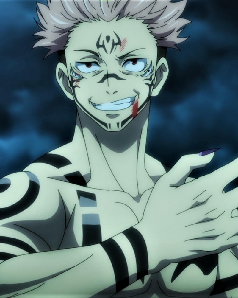 Ảnh anime sukuna cởi trần lộ hình xăm nguyền hồn cực ngầu