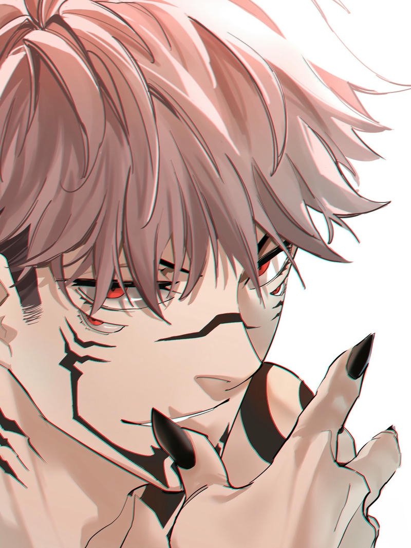 Ảnh anime sukuna vuốt tóc ngược để lộ đôi mắt thêm con