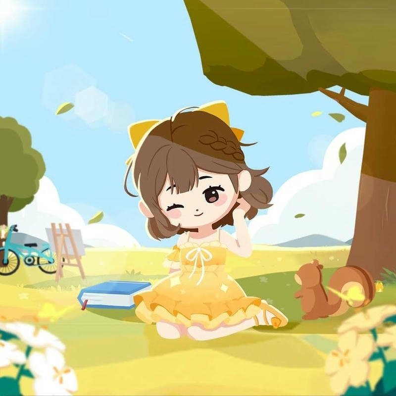 Ảnh play together anime dã ngoại trên đồng cỏ xanh mát
