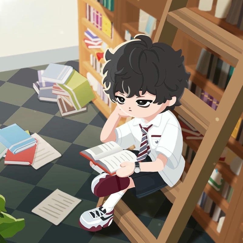 Ảnh play together anime đọc sách thư viện yên tĩnh đẹp