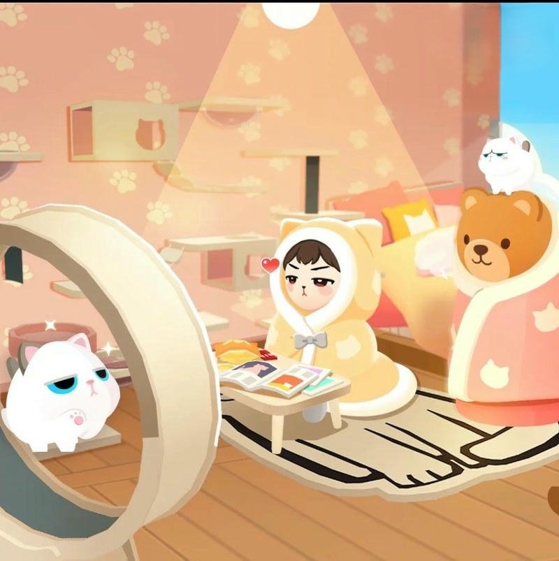 Ảnh play together anime thư giãn trong căn phòng ấm áp