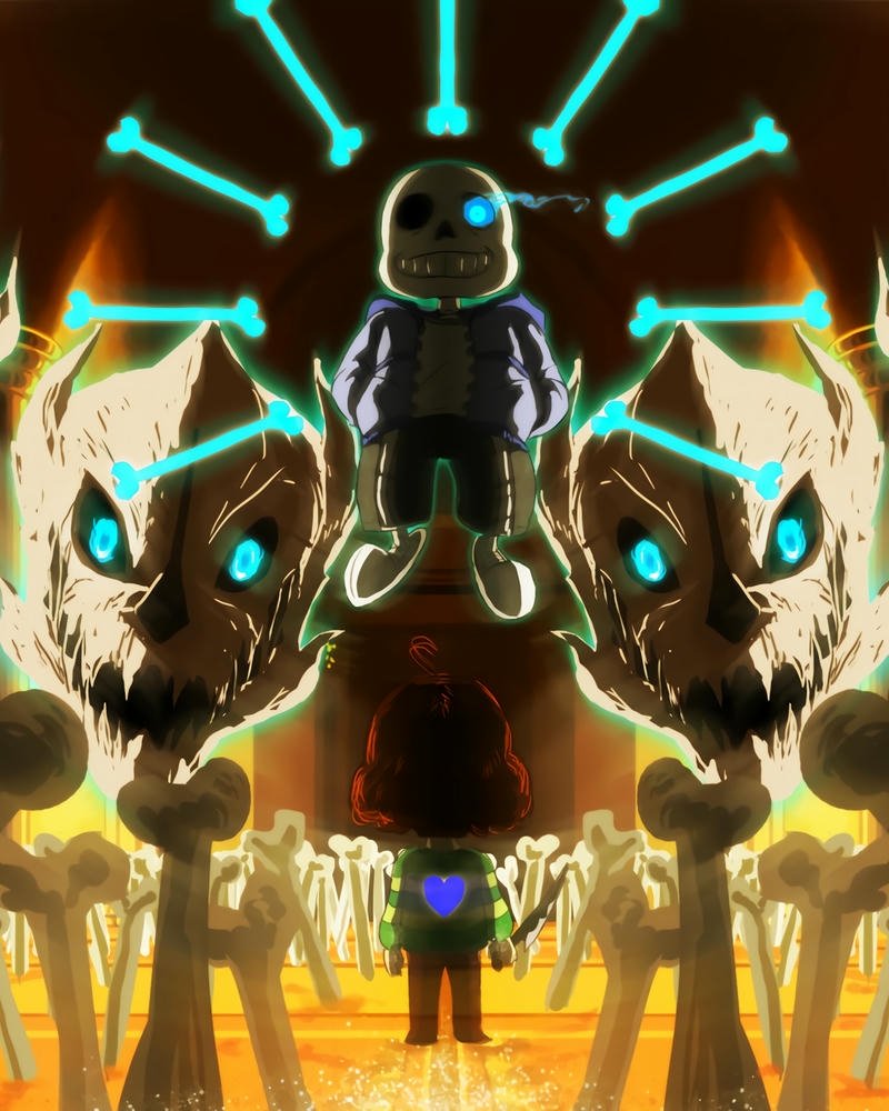 Ảnh sans đứng trước dàn xương tấn công dày đặc