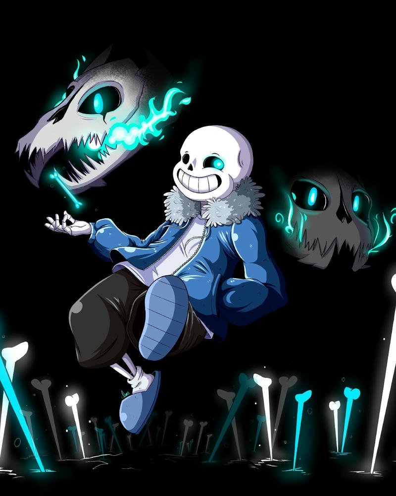 Ảnh sans triệu hồi Gaster Blaster tấn công kẻ địch