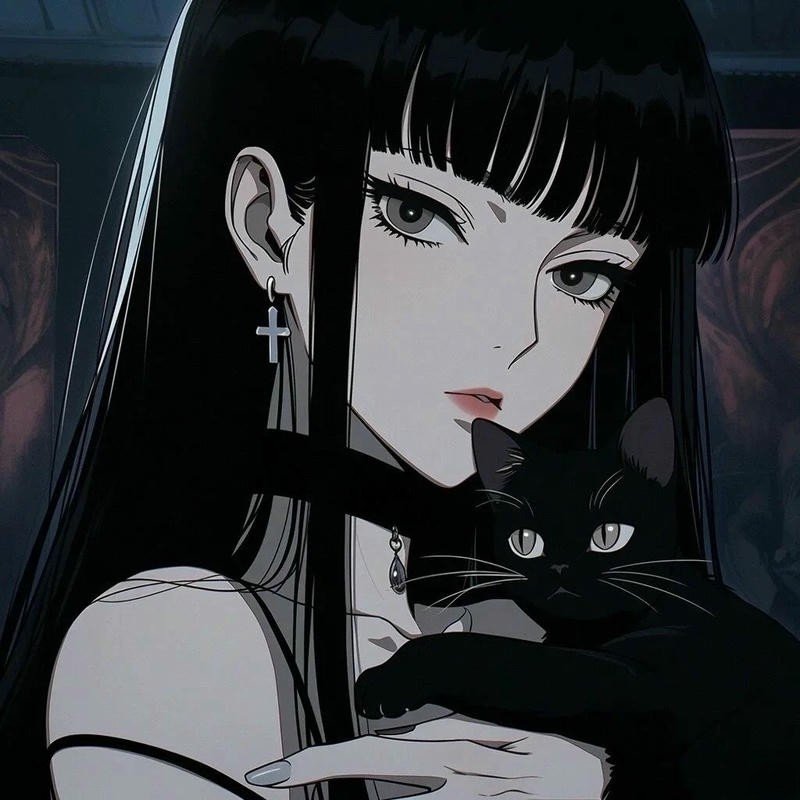 Anime girl lạnh lùng cá tính dáng đứng chắc chắn bí ẩn