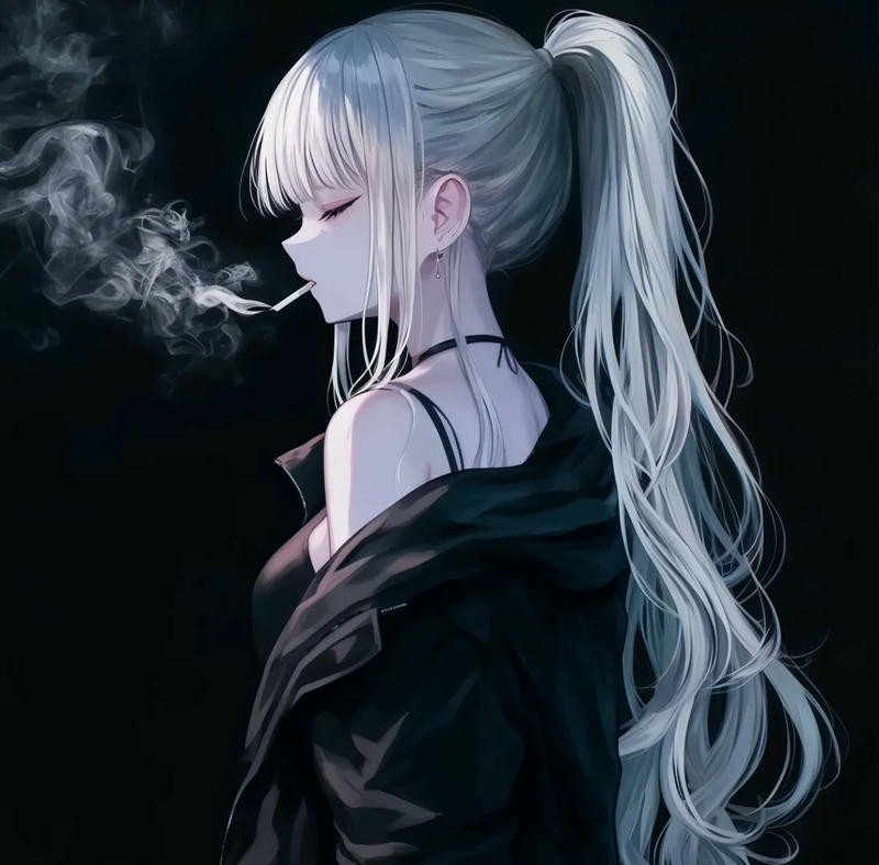 Anime girl lạnh lùng cá tính khí chất mạnh mẽ portrait