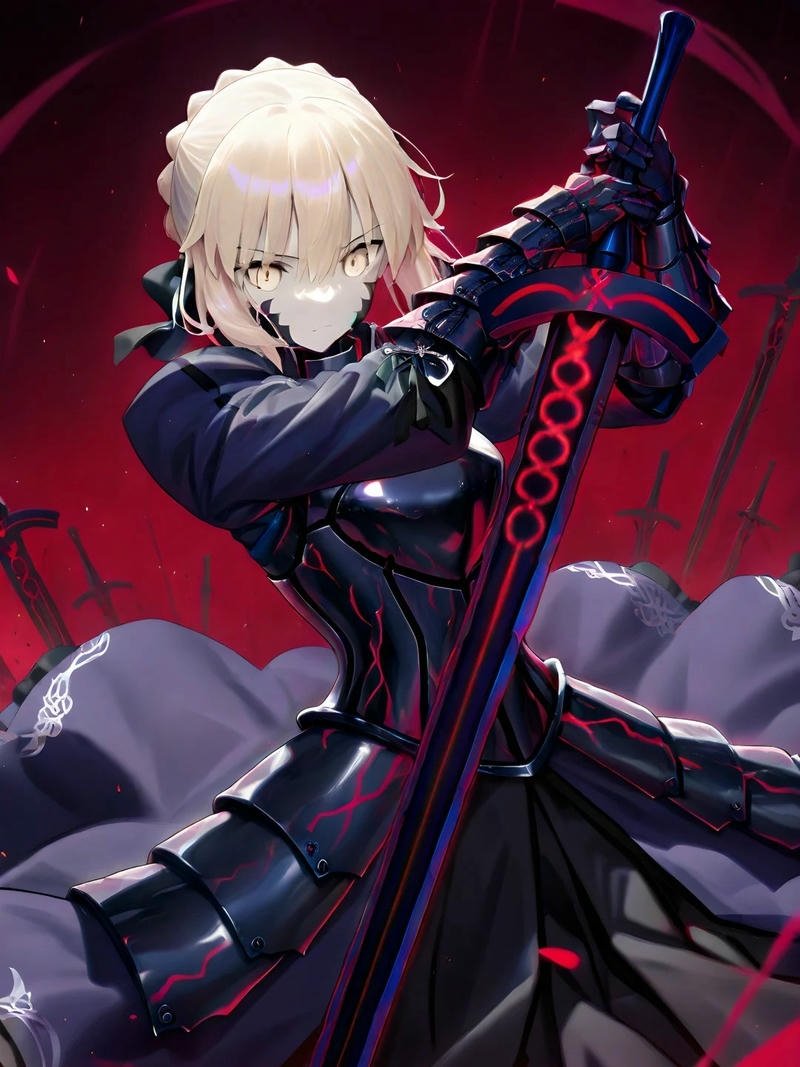 Anime nữ cầm kiếm với thần thái lạnh lùng cuốn hút
