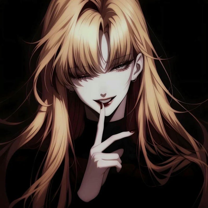 Anime nữ trắng đen gương mặt thanh thoát đầy cảm xúc