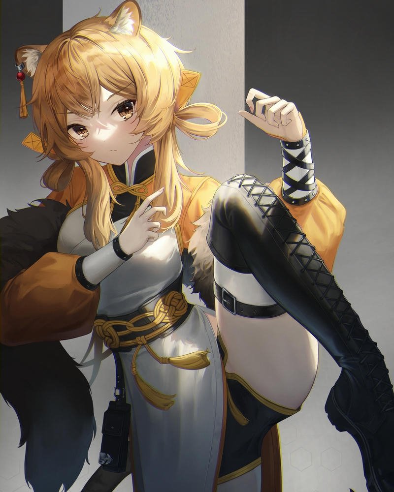 Anime tóc vàng ánh mắt linh hoạt đầy sức sống