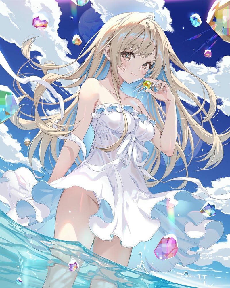 Anime tóc vàng ánh nhìn trong trẻo rất cuốn hút