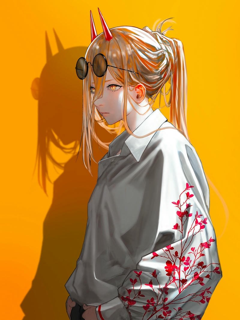 Anime tóc vàng nét mặt rạng rỡ đầy năng lượng