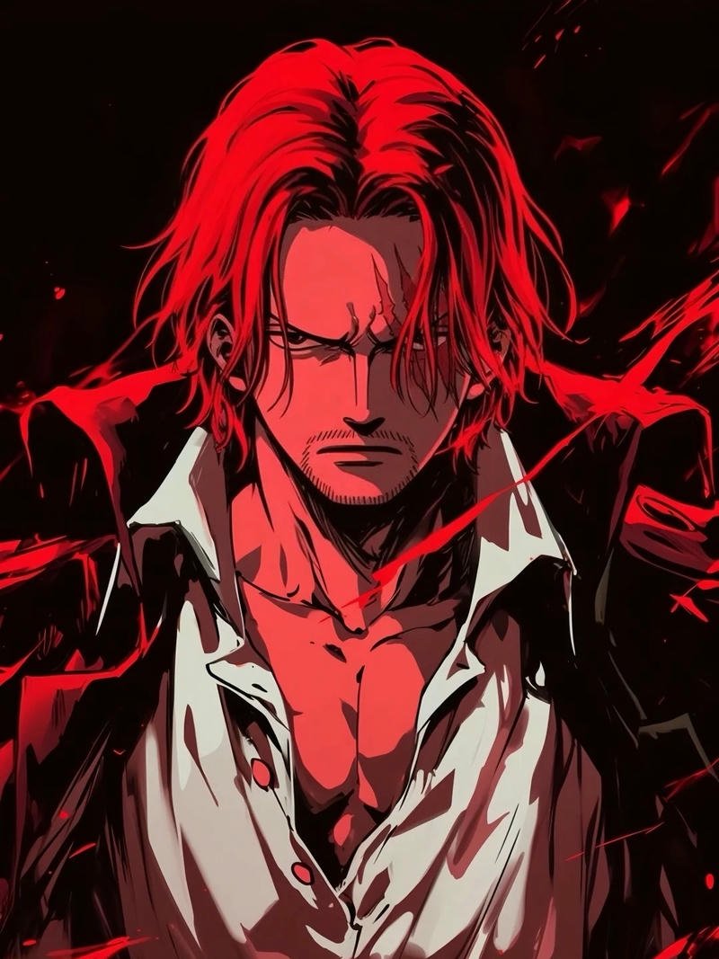 Avatar Shanks ánh mắt sắc bén màu đỏ rực lửa
