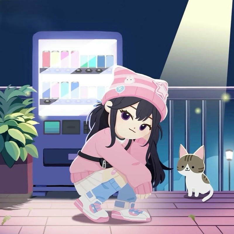 Avatar play together cô gái bên máy bán hàng đêm