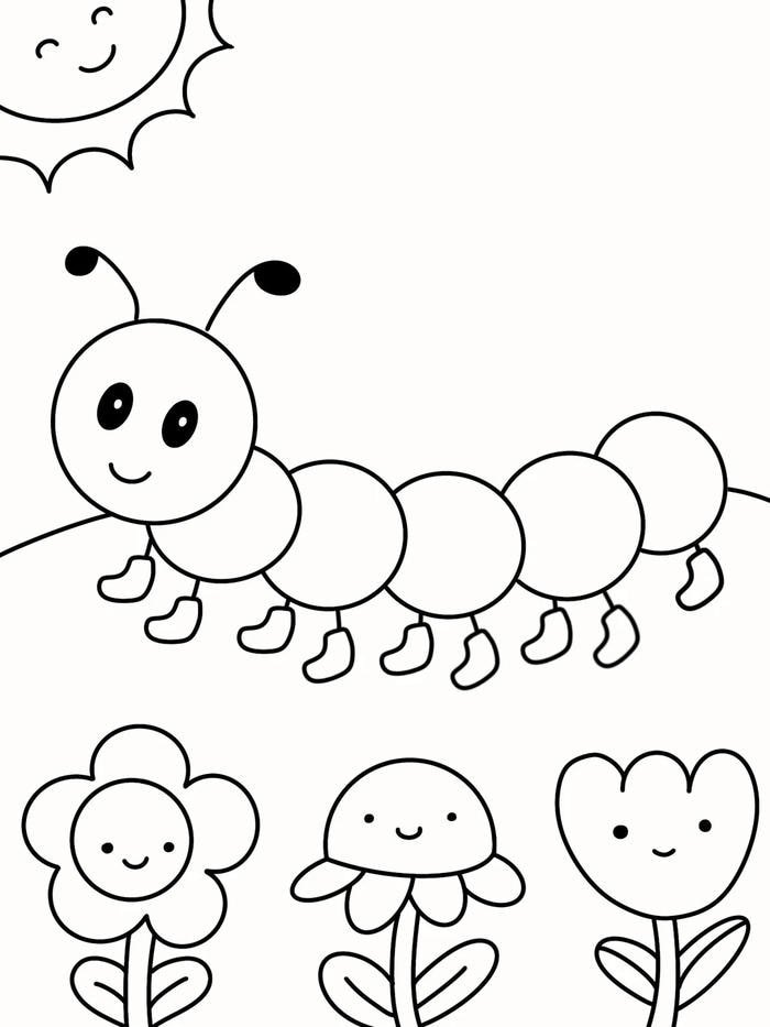 Bức tranh đen trắng phù hợp trẻ mầm non tô màu