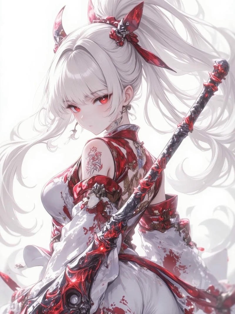 Cô gái anime tay cầm kiếm thần thái cuốn hút