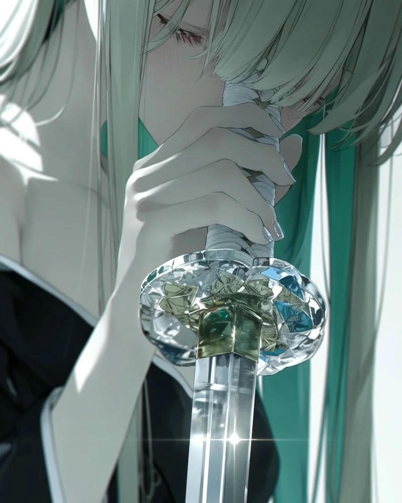 Cô gái trong anime cầm kiếm phong cách đầy khí chất