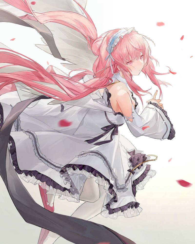 Cô nàng anime tóc hồng ánh nhìn dịu nhẹ đầy sức hút