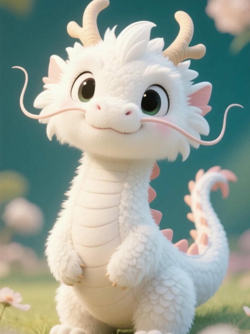 Cute dragon anime rồng con màu trắng mắt to tròn ngộ nghĩnh