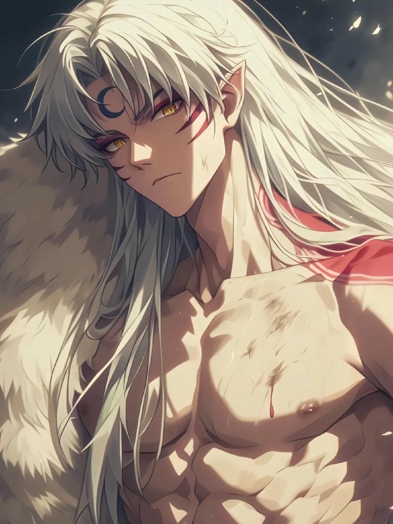 Fanart Sesshomaru bán thân khoe cơ bắp quyến rũ đẹp