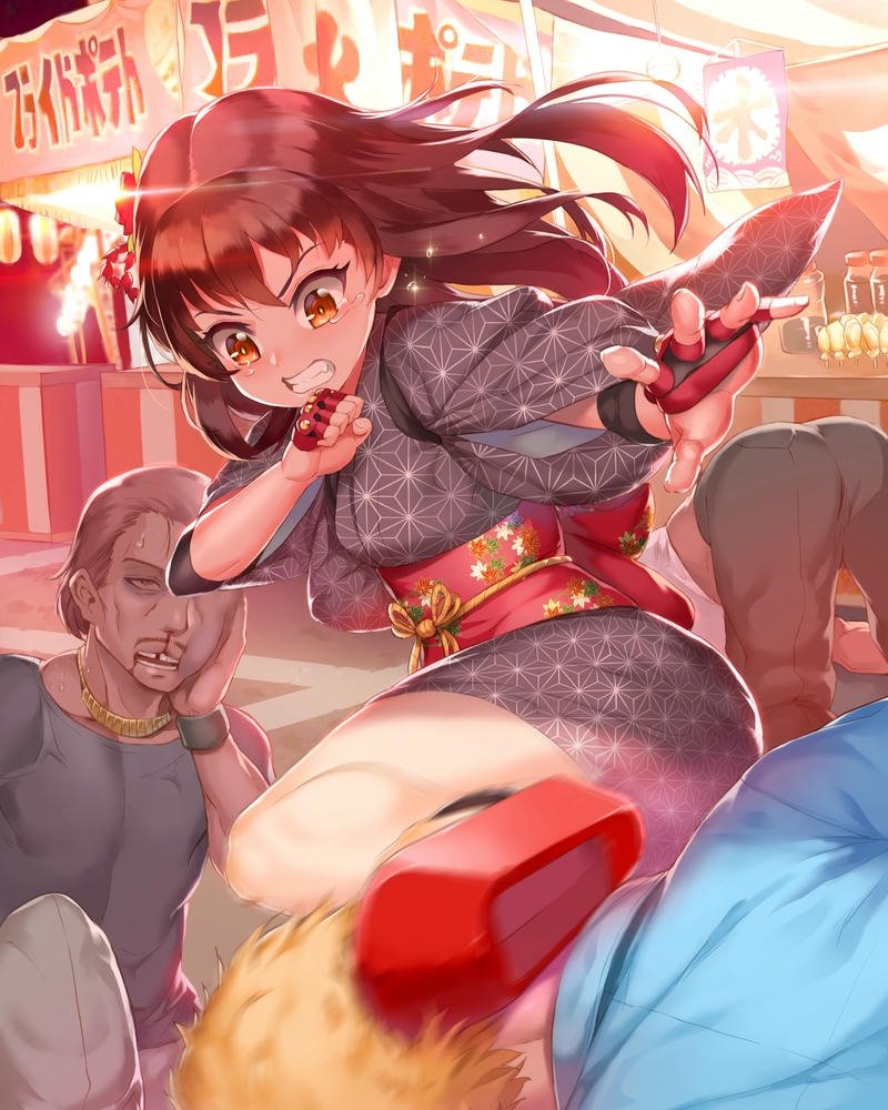 Hình ảnh anime nữ mặc kimono dung nhan thanh nhã đầy cuốn hút