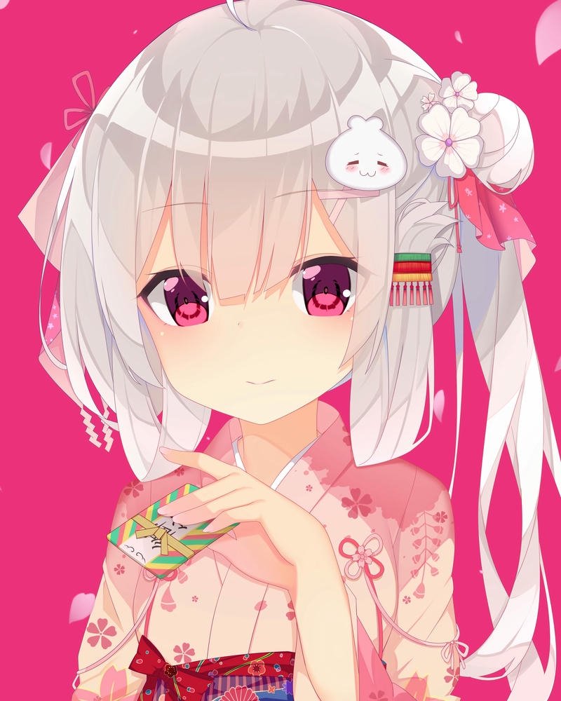 Hình ảnh anime nữ mặc kimono gương mặt thanh khiết đầy sức hút