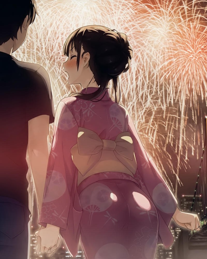 Hình ảnh anime nữ mặc kimono nét đẹp dịu dàng giàu sức hút