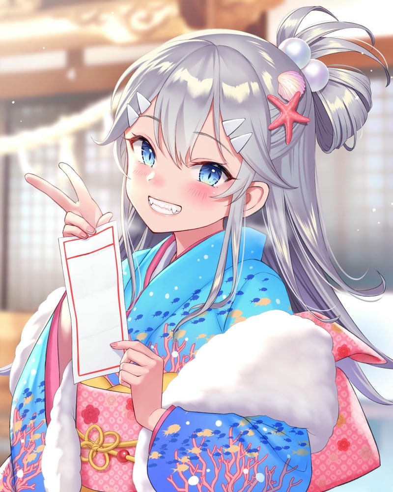Hình ảnh anime nữ mặc kimono phong cách thanh lịch rất nổi bật