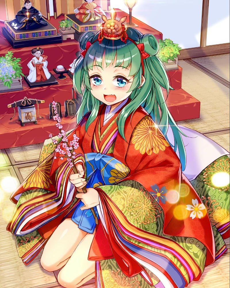 Hình ảnh anime nữ mặc kimono phong thái mềm mại đầy duyên dáng
