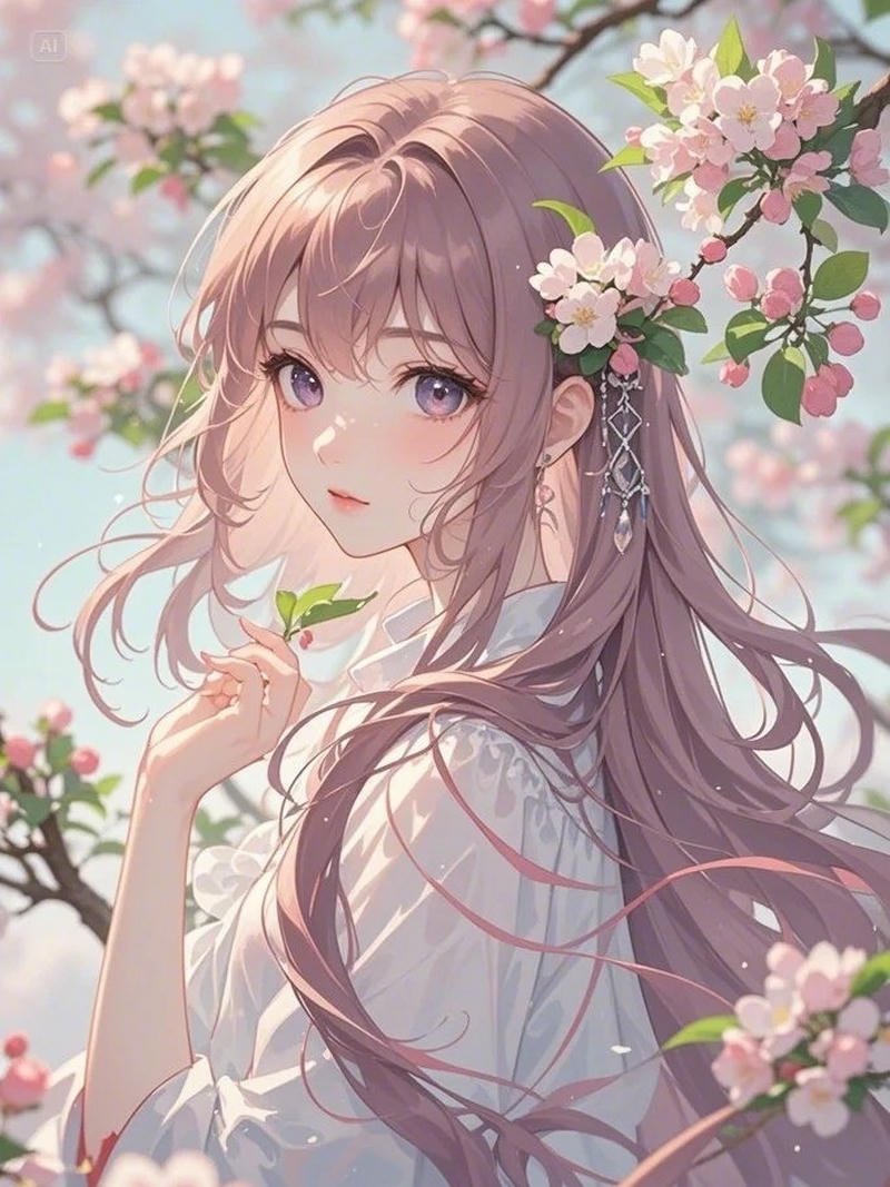 Hình anime nữ cổ trang đẹp tinh tế hoa văn tinh xảo