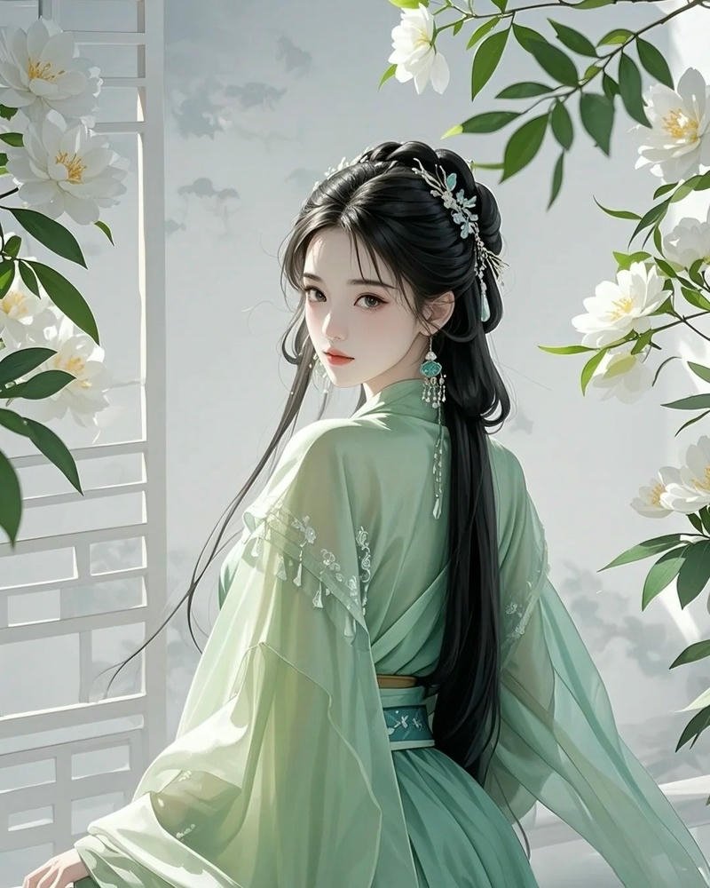 Hình anime nữ cổ trang tiên hiệp hồ tiên lãng mạn