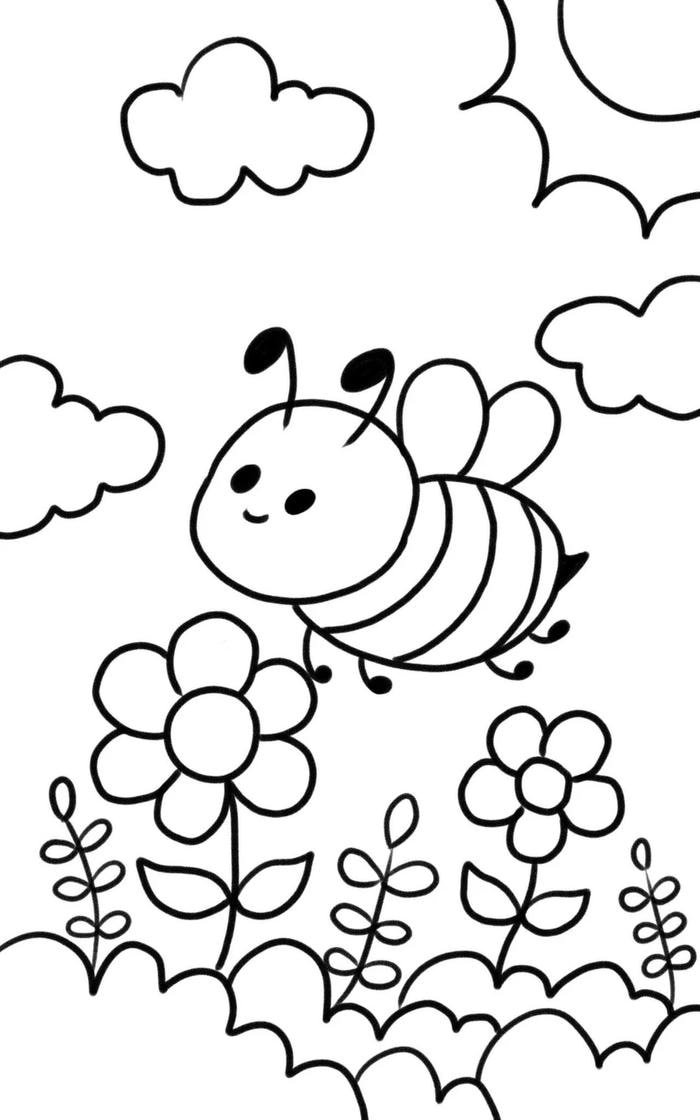 Hình in rõ nét các con vật nhỏ cho trẻ tập tô