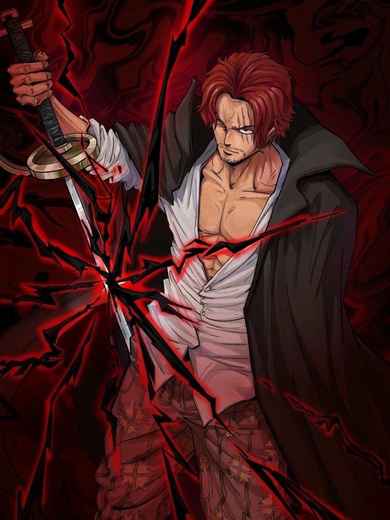 Hình nền Shanks cầm kiếm trong bóng tối cực ngầu