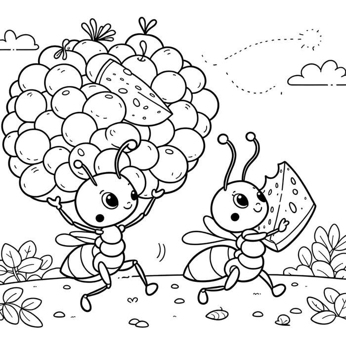 Hình vẽ bọ rùa và bướm cho bé tô màu