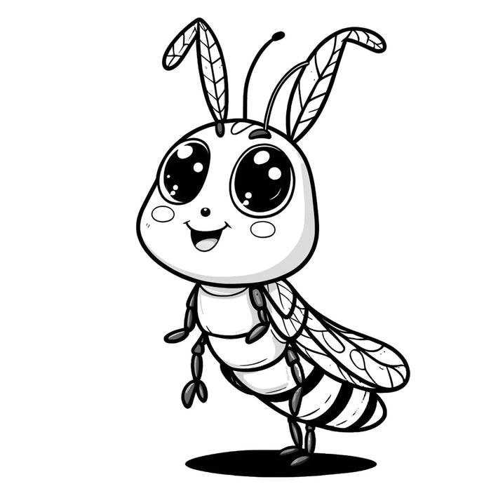 Mẫu tranh tô màu các con côn trùng nét rõ