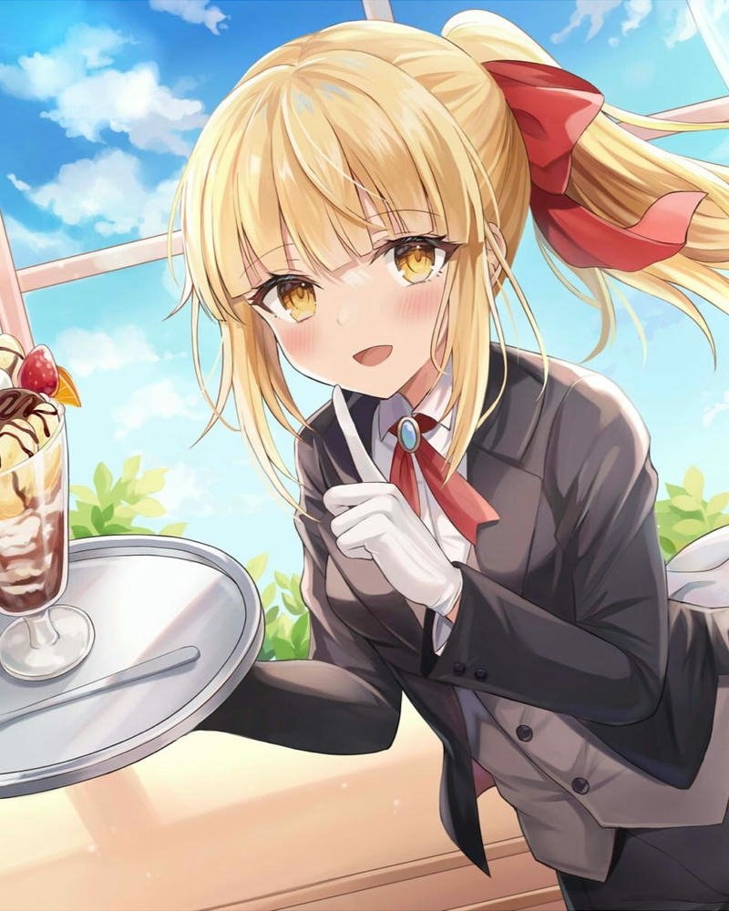 Nhân vật anime tóc vàng gương mặt sáng đầy cuốn hút