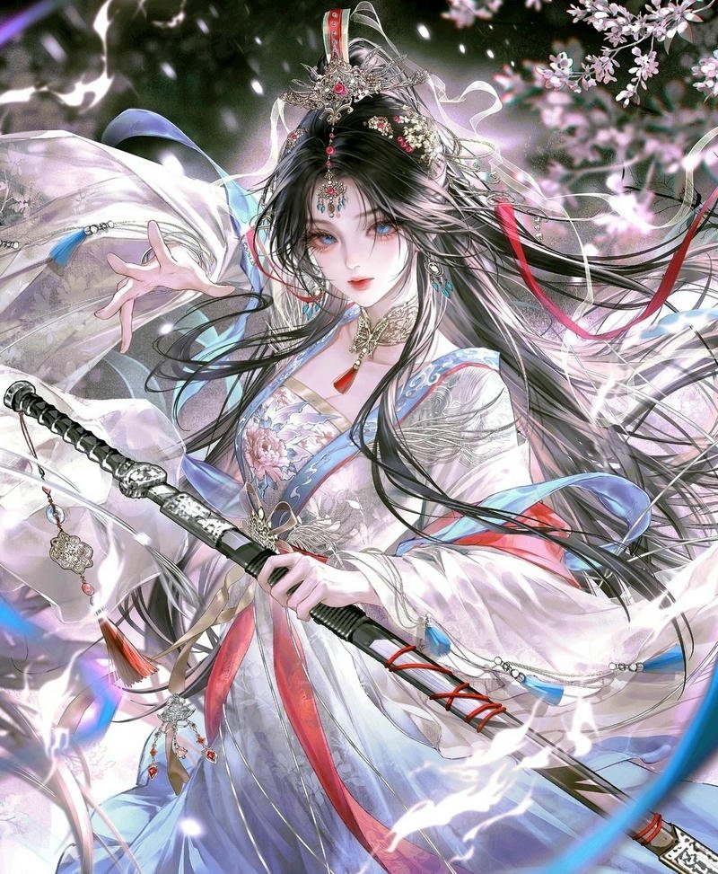 Nhân vật nữ anime cổ trang thần thái tao nhã cuốn hút
