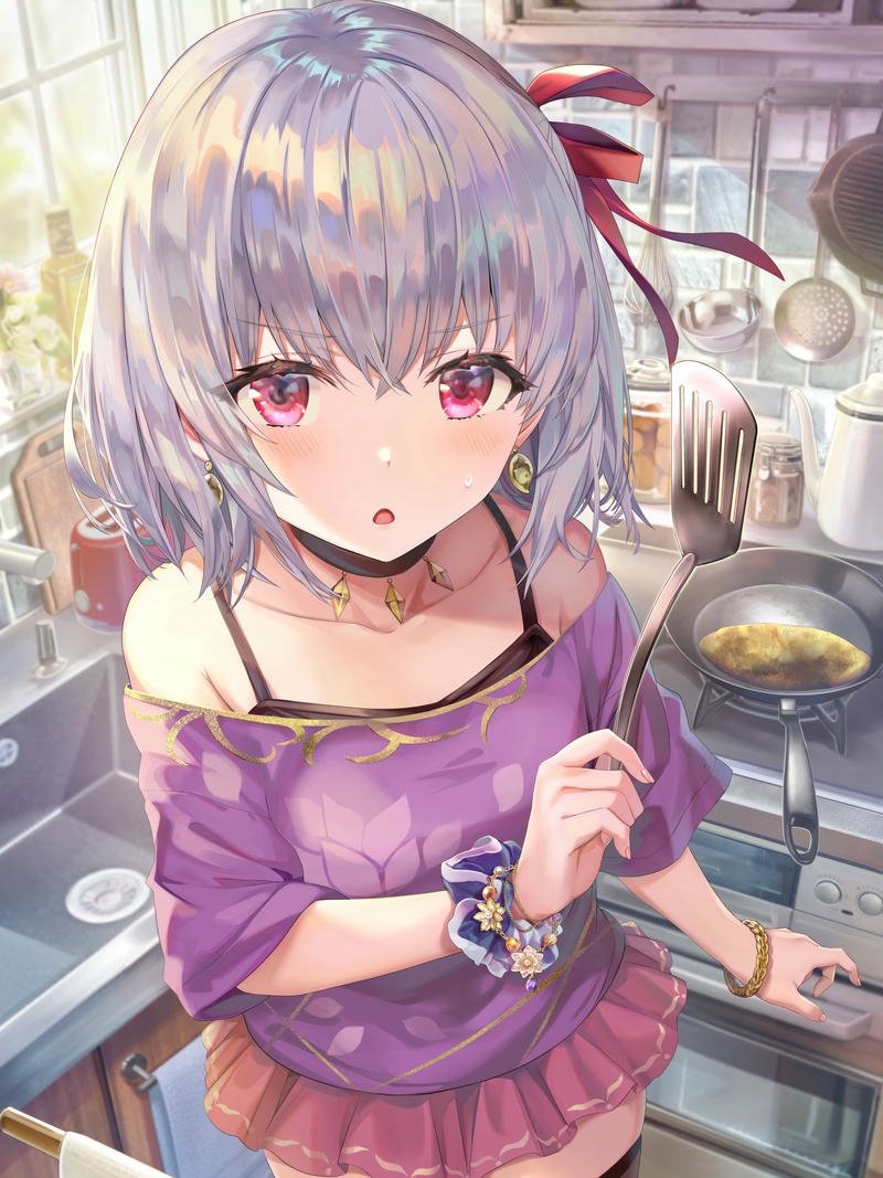 Nhân vật nữ anime mái tóc ngắn thần thái tự tin