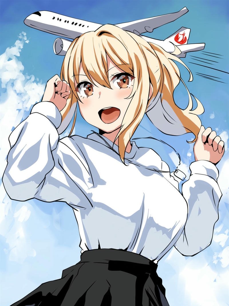 Nhân vật nữ anime tóc vàng thần thái tự tin