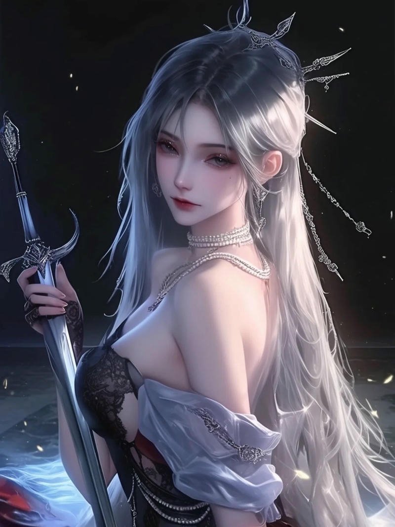Nhân vật nữ trong anime cầm kiếm phong thái mạnh mẽ